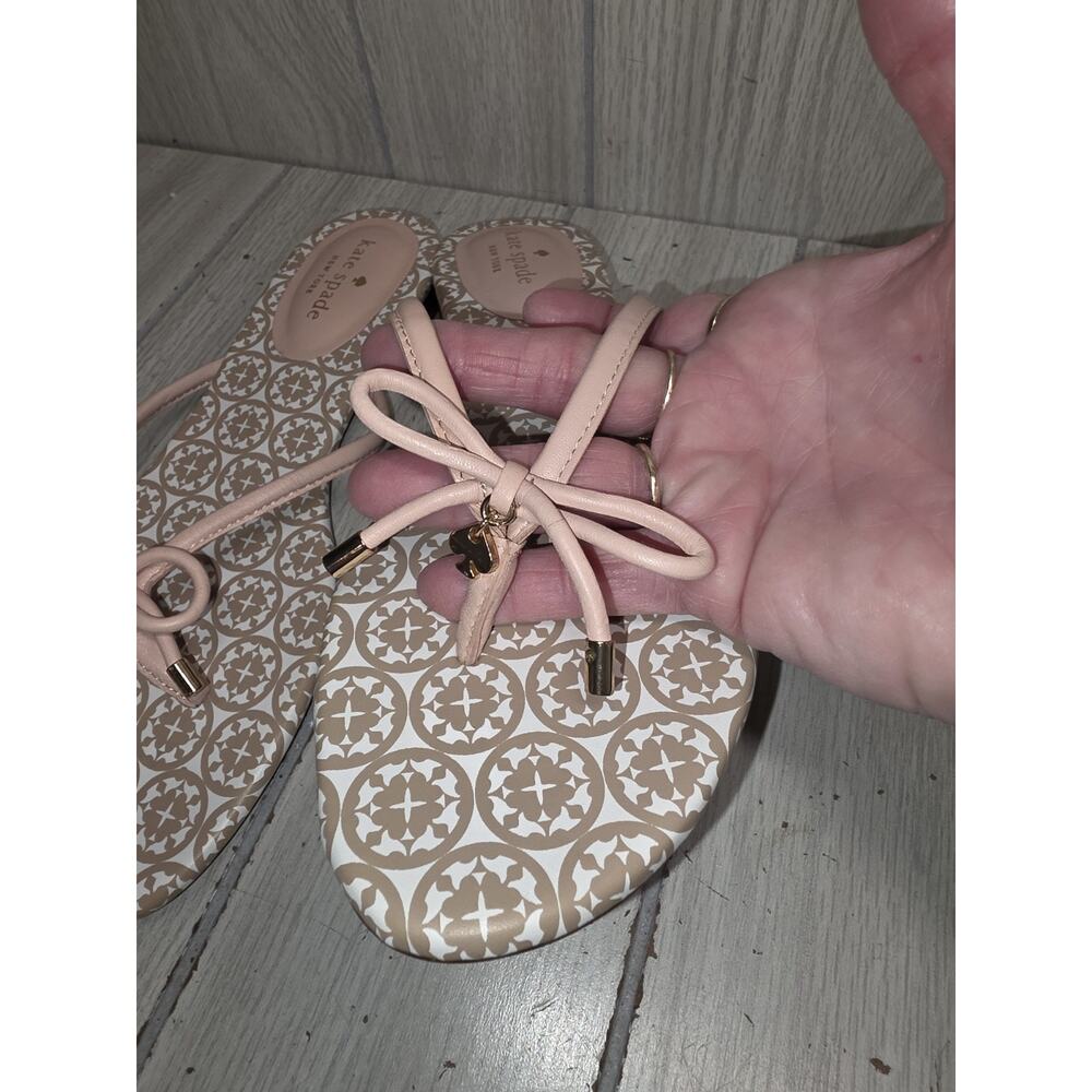 Kate Spade Mistic Leather Thong Sandals US 9M Pink Flip Flops New Summer Beachy - Picture 6 of 6